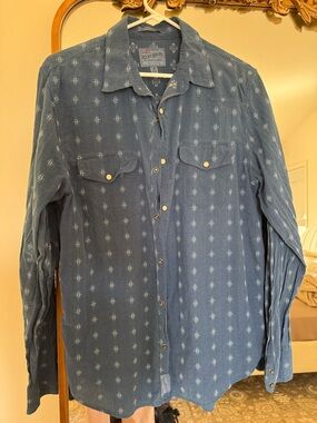 Lucky Brand Indigo Button-Up Shirt with White Accents